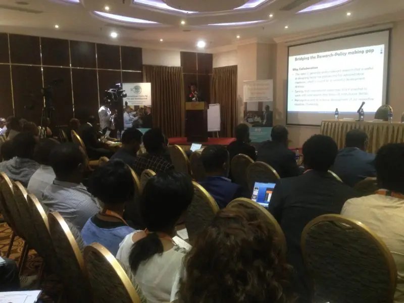 Audience at the Ethiopian Tax Research Network meeting watching a presentation