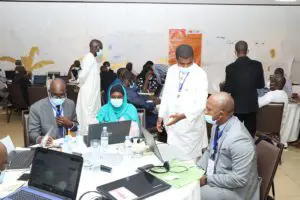 Participants travaillant en groupes lors de la conférence régionale sur les droits d'accises sur le tabac