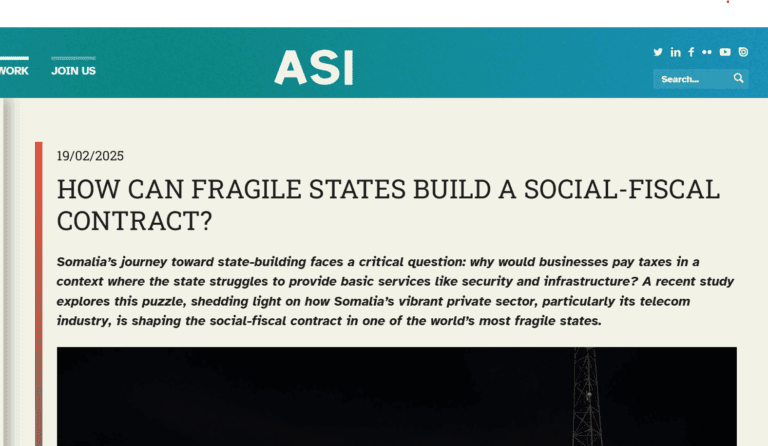 ICTD study on tax relations in fragile contexts featured in ASI blog