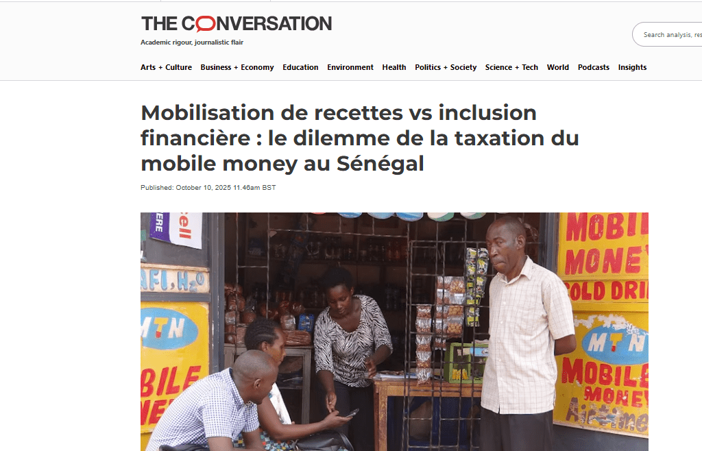 Awa Diouf pens piece for The Conversation on mobile money tax in Senegal