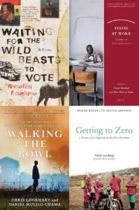 Couvertures des livres En attendant le vote des bêtes sauvages, States at Work, Walking the Bowl et Getting to Zero