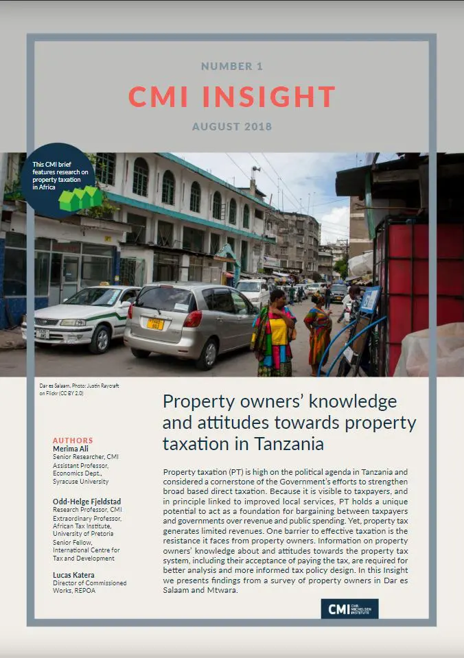 Connaissances et attitudes des propriétaires à l'égard de l'impôt foncier en Tanzanie