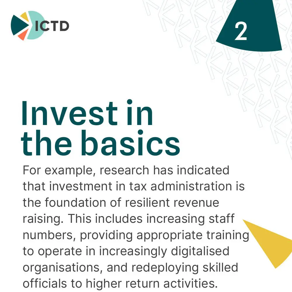 Slide 4: Step 2, invest in the basics, starting with tax administration