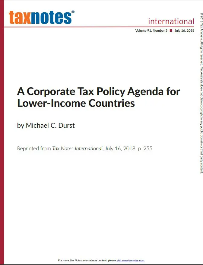 Chapter 5: A Corporate Tax Policy Agenda for Lower-Income Countries