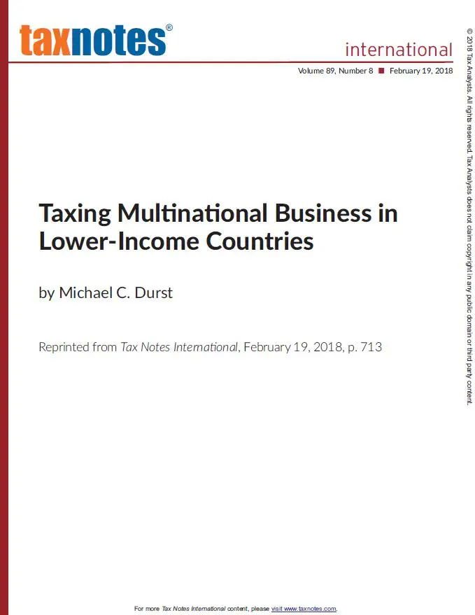 Chapter 1: Taxing Multinational Business in Low-Income Countries