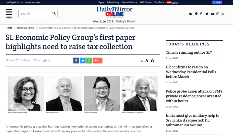 Mick Moore featured on Sri Lankan papers the Daily FT and Daily Mirror