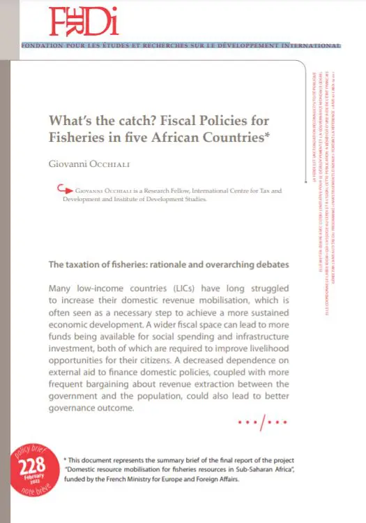 What’s the catch? Fiscal Policies for Fisheries in five African Countries