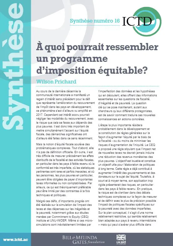 À quoi pourrait ressembler un programme d’imposition équitable?