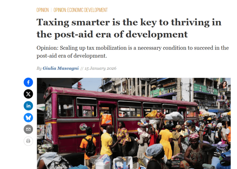 Giulia Masacagni pens op-ed for Devex on taxing smarter in 'post-aid era'