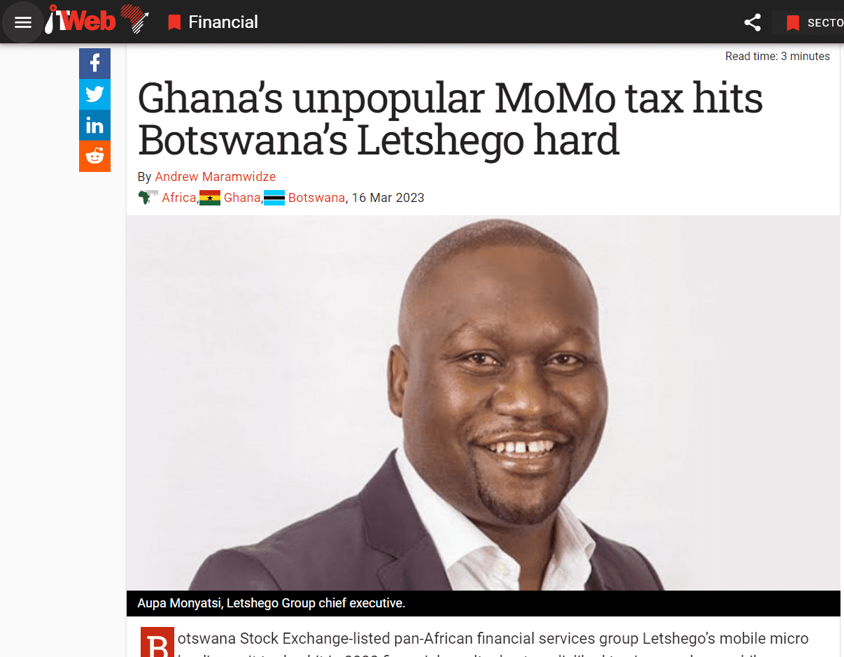 Les recherches de l’ICTD sur l’e-levy du Ghana mentionnées dans les médias sud-africains