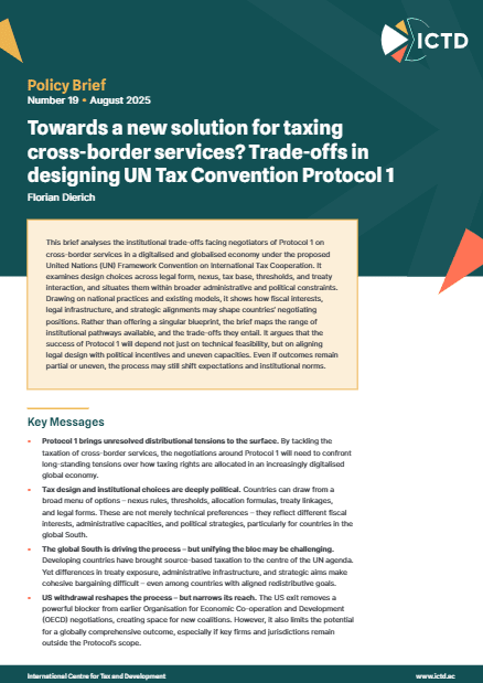 Towards a New Solution for Taxing Cross-border Services? Trade-offs in Designing UN Tax Convention Protocol 1