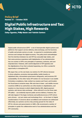 Digital Public Infrastructure and Tax: High Stakes, High Rewards