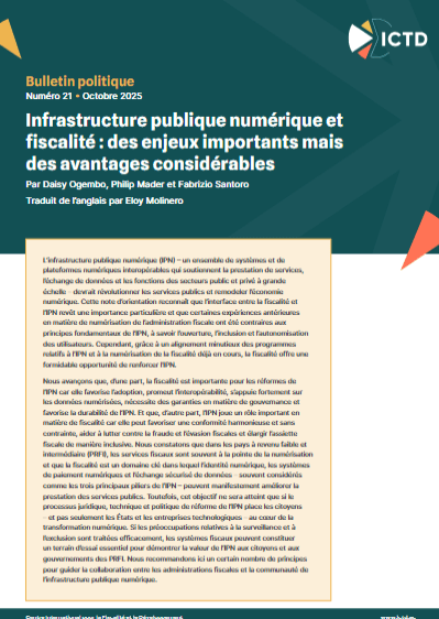 Infrastructure publique numérique et fiscalité : des enjeux importants mais des avantages considérables