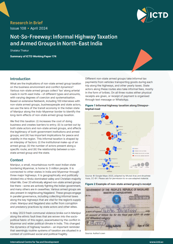 Not-So-Freeway: Informal Highway Taxation and Armed Groups in North-East India