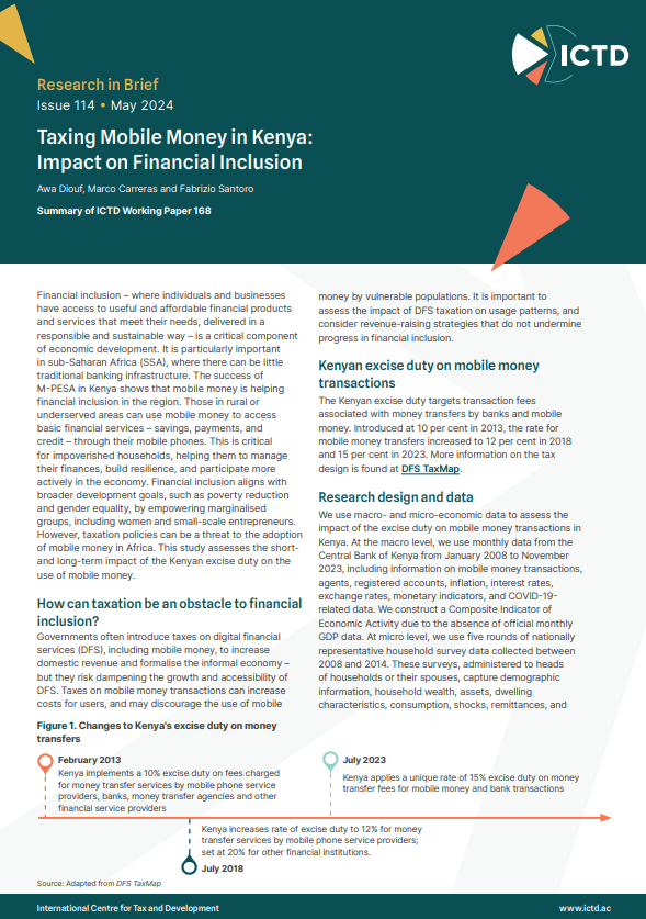 Taxing Mobile Money in Kenya: Impact on Financial Inclusion