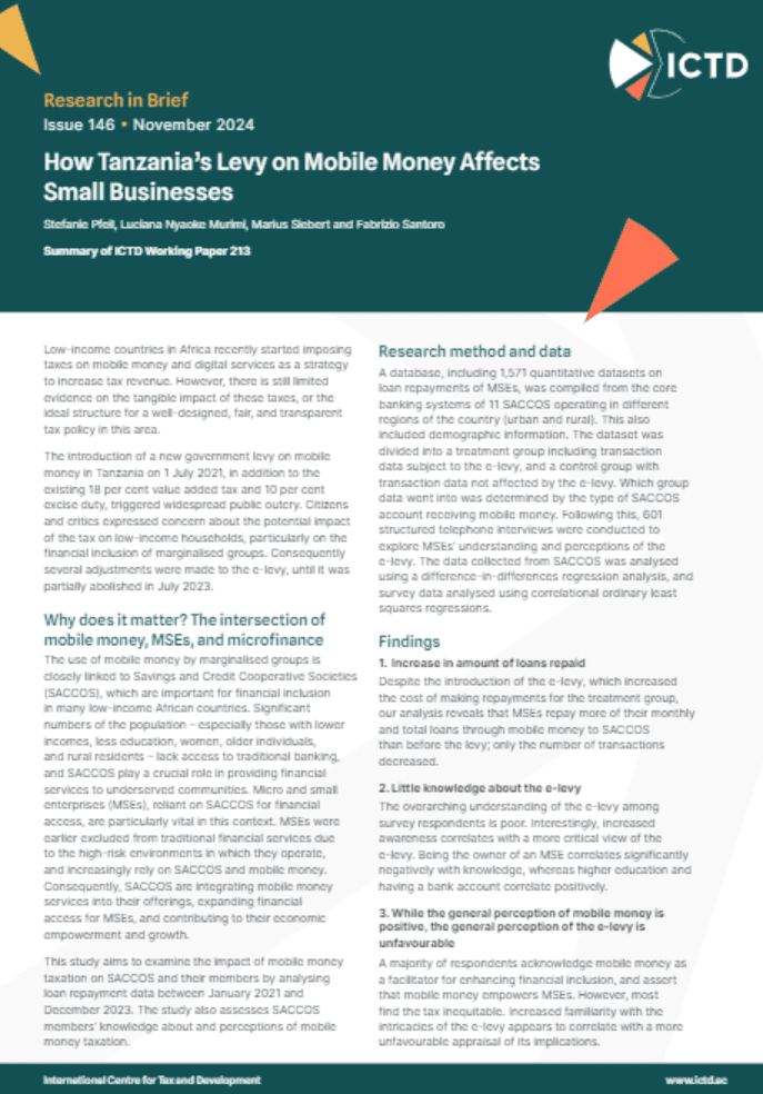 How Tanzanian’s Levy on Mobile Money Affects Small Businesses