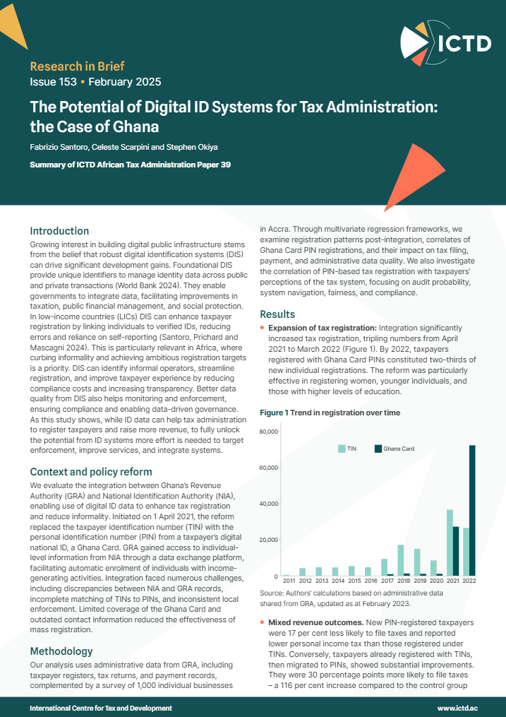 The Potential of Digital ID Systems for Tax Administration: the Case of Ghana