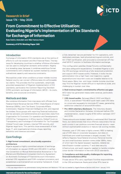 From Commitment to Effective Utilisation: Evaluating Nigeria's Implementation of Tax Standards for Exchange of Information