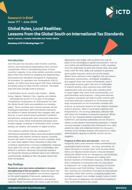 Global Rules, Local Realities: Lessons from the Global South on International Tax Standards