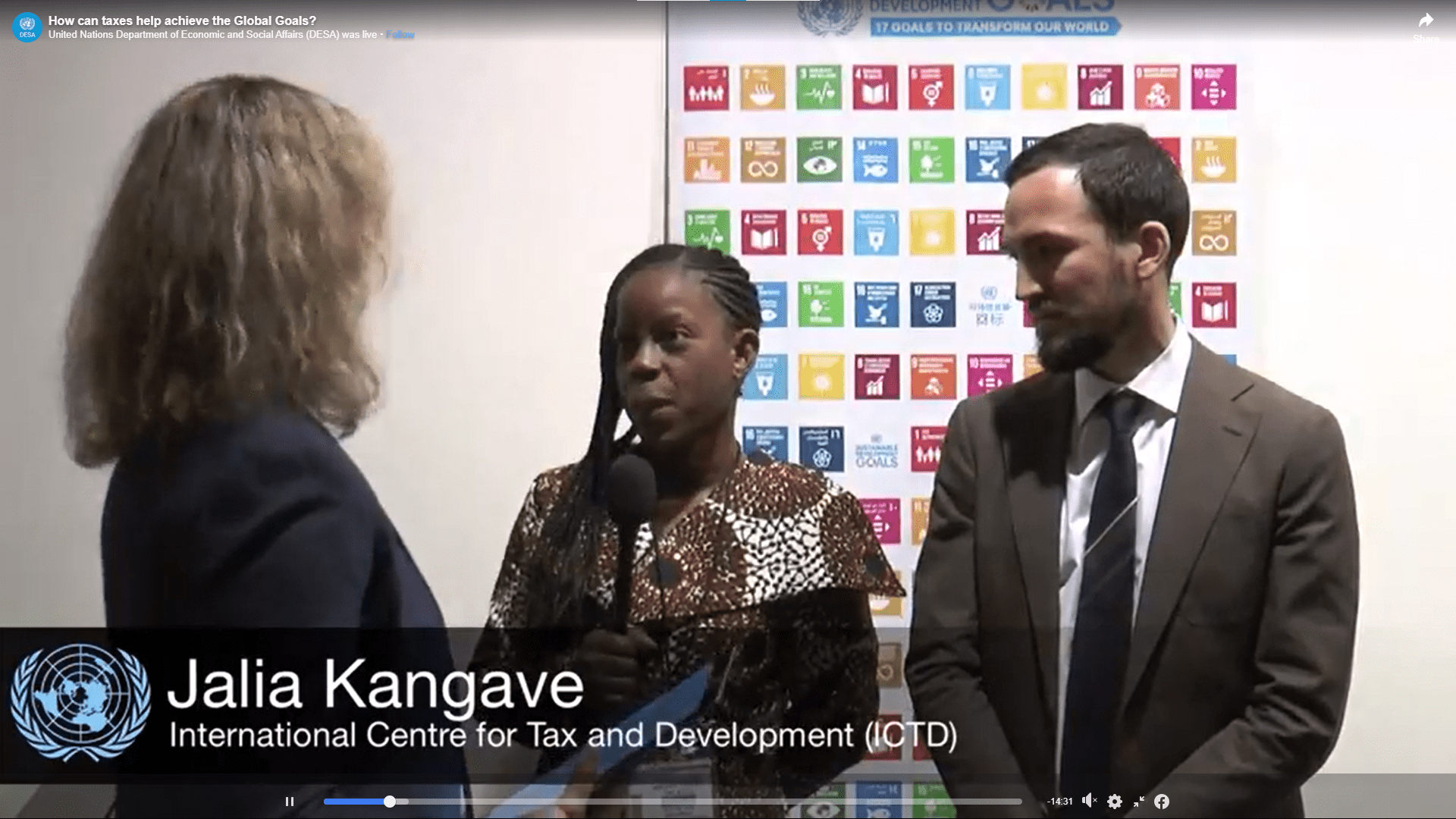 La docteure Jalia Kangave interviewée à l'ONU sur la fiscalité et le développement durable