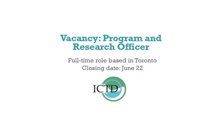 L’ICTD recrute un chargé ou une chargée de programme et de recherche basé à Toronto