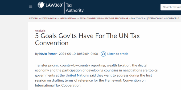 Martin Hearson weighs in on UN tax convention negotiations in Law360 article