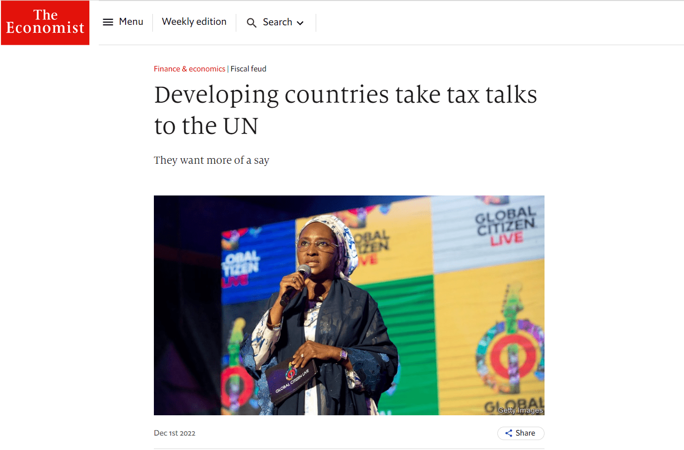 Martin Hearson cité dans The Economist à propos des réformes de la fiscalité internationale