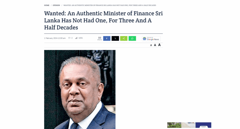 Mick Moore publishes op-ed piece in Sri Lanka’s Daily Mirror