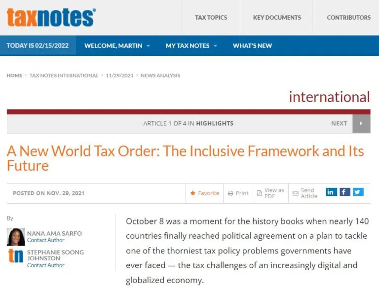 Tax Notes International reprend les travaux de l’ICTD sur la participation des pays à faible revenu aux négociations fiscales mondiales