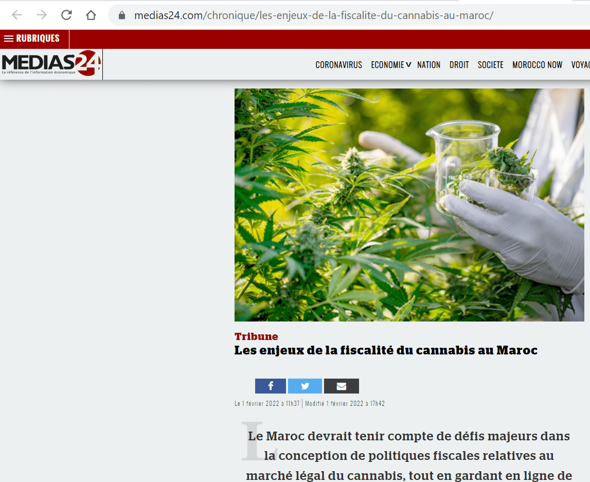 Des chercheurs de l’ICTD signent une tribune dans un média marocain sur la fiscalité du cannabis