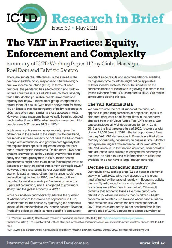 The VAT in Practice: Equity, Enforcement and Complexity