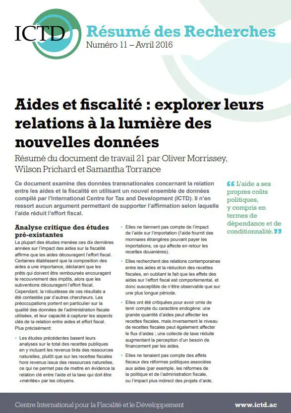 Aides et fiscalité : explorer leurs relations à la lumière des nouvelles données