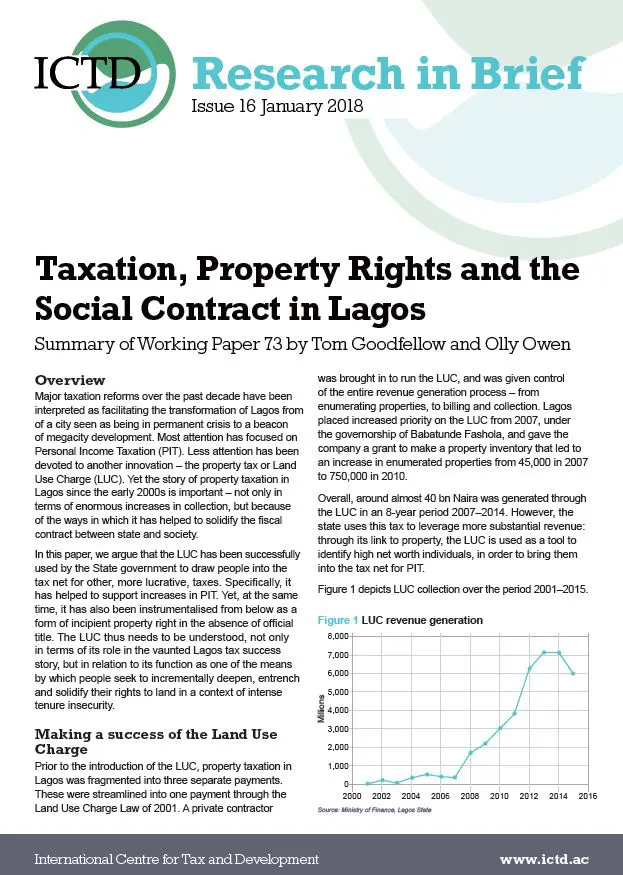 Taxation, Property Rights and the Social Contract in Lagos