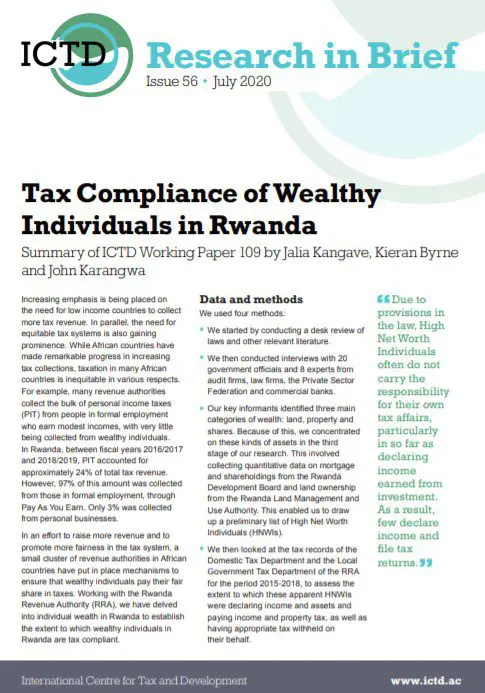 Tax Compliance of Wealthy Individuals in Rwanda