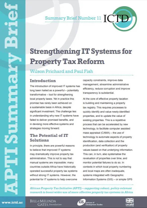 Strengthening IT Systems for Property Tax Reform