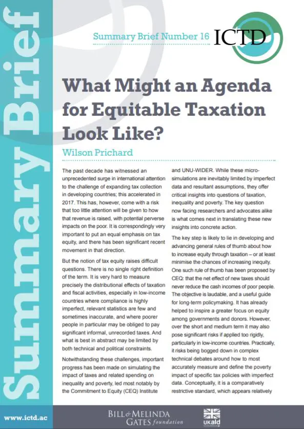 What Might an Agenda for Equitable Taxation Look Like?