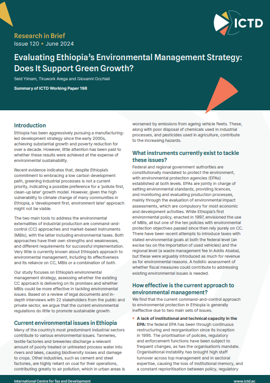 Evaluating Ethiopia’s Environmental Management Strategy: Does it Support Green Growth?