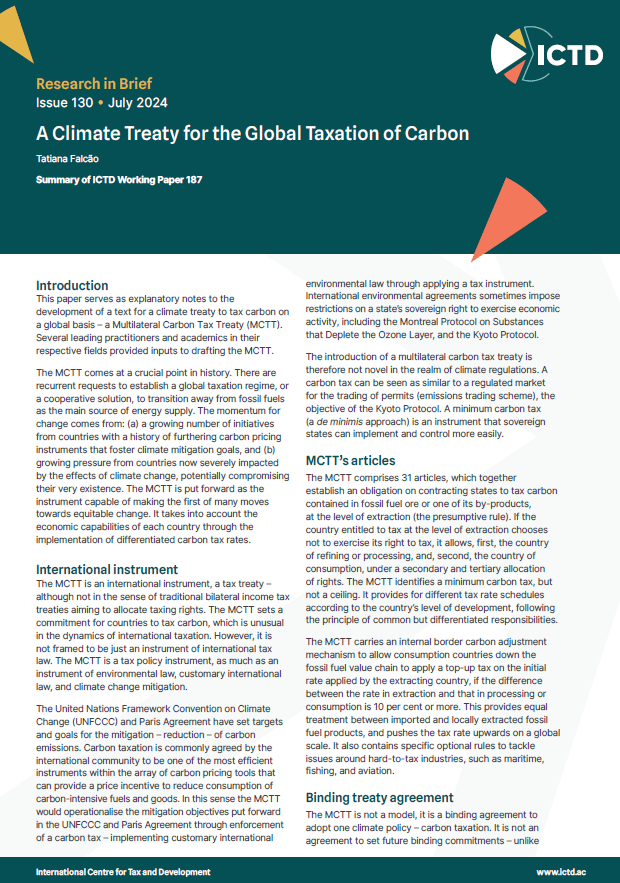 A Climate Treaty for the Global Taxation of Carbon
