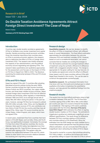 Do Double Taxation Avoidance Agreements Attract Foreign Direct Investment? The Case of Nepal