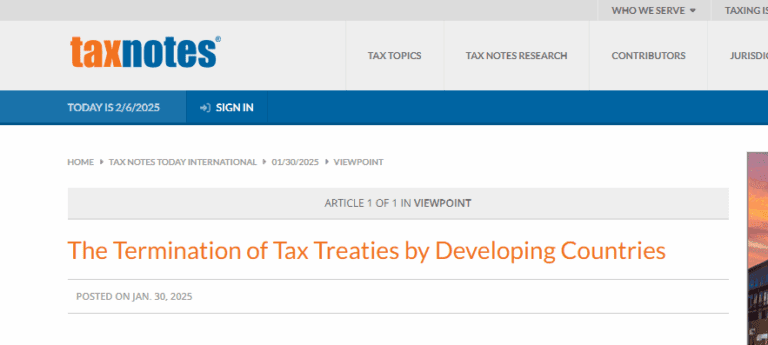 La recherche de l'ICTD sur les conventions fiscales en Afrique citée dans un article de Tax Notes