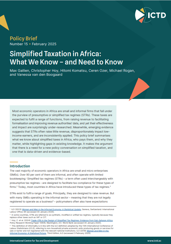 Simplified Taxation in Africa: What We Know – and Need to Know