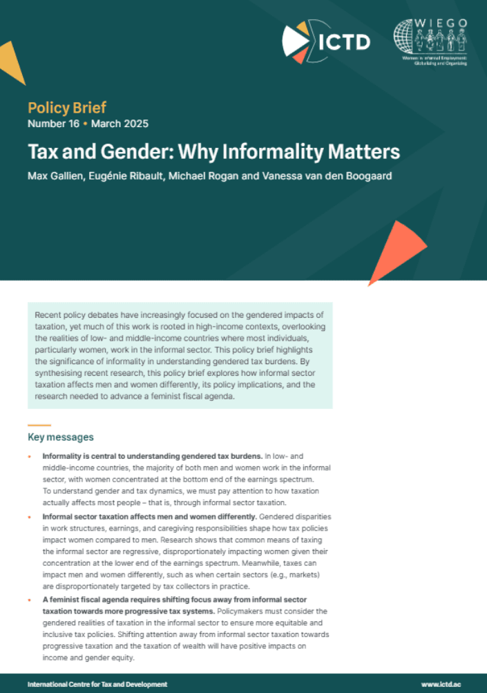 Tax and Gender: Why Informality Matters