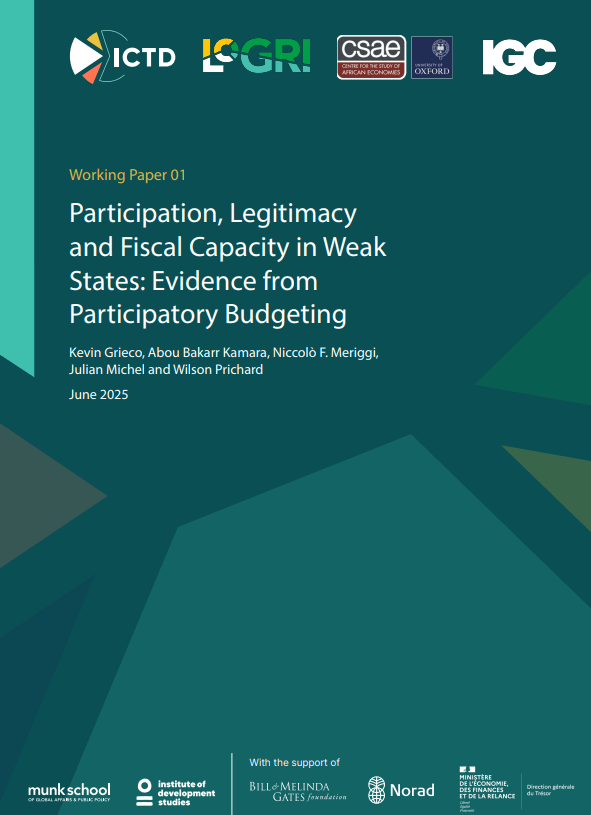 Participation, Legitimacy and Fiscal Capacity in Weak States: Evidence from Participatory Budgeting