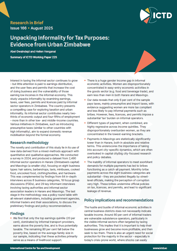 Unpacking Informality for Tax Purposes: Evidence from Urban Zimbabwe
