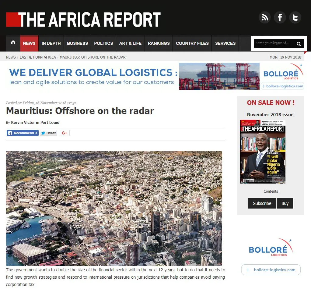 Alexander Ezenagu cité dans The Africa Report