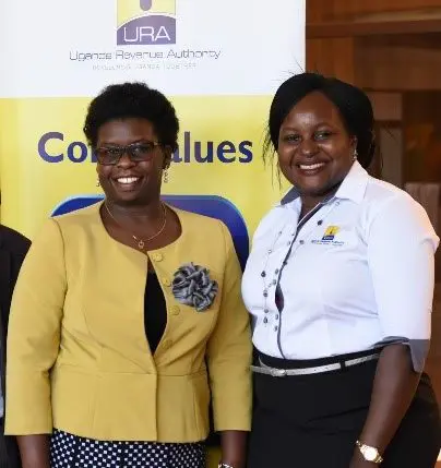 URA Commissioner General Doris Akol and Assistant Commissioner Milly Nalukwago