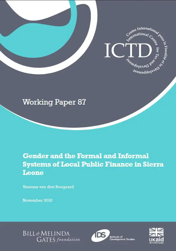 Gender and the Formal and Informal Systems of Local Public Finance in Sierra Leone