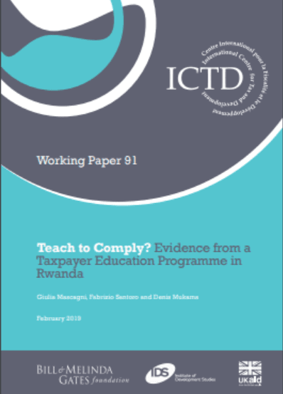 Teach to Comply? Evidence from a Taxpayer Education Programme in Rwanda