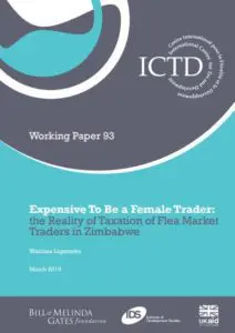 Cover of ICTD Working Paper 93: Expensive To Be a Female Trader: the Reality of Taxation of Flea Market Traders in Zimbabwe