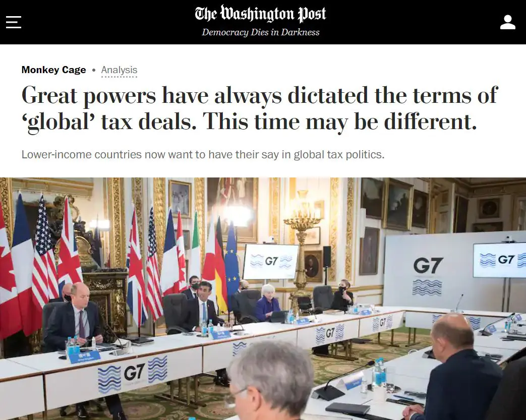 Martin Hearson signe une tribune dans le Washington Post sur les négociations fiscales internationales
